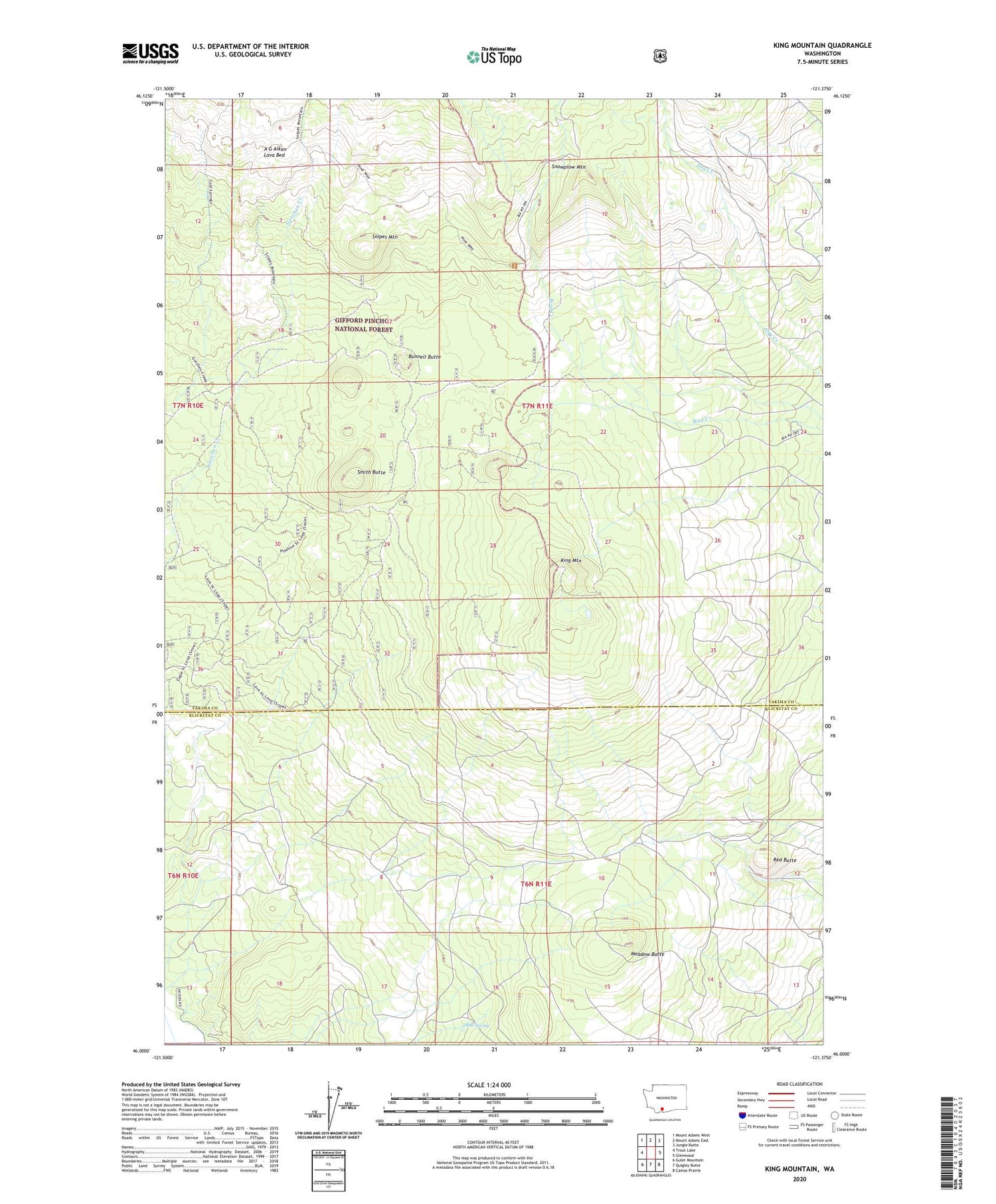 King Mountain Washington US Topo Map Image