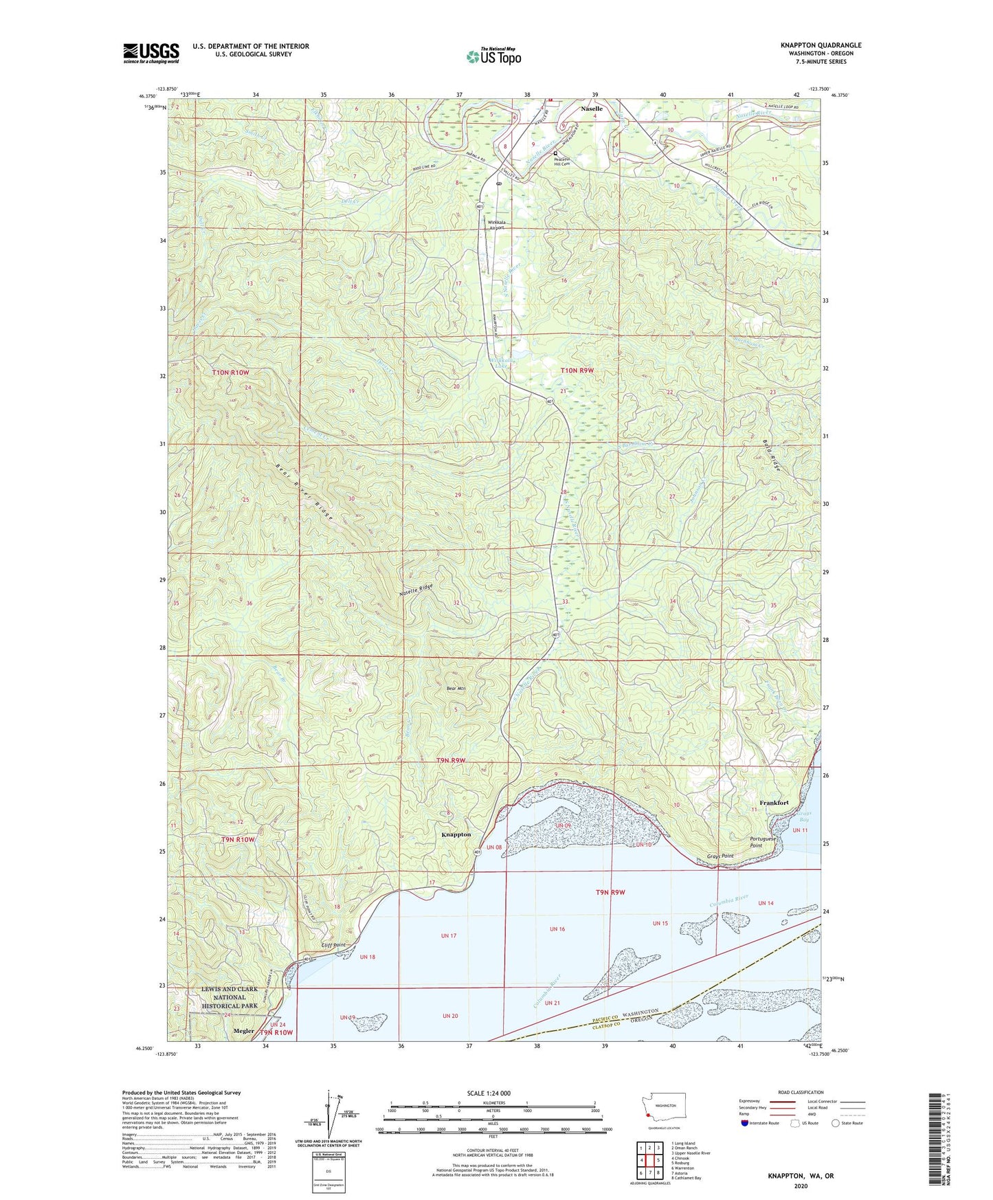 Knappton Washington US Topo Map Image