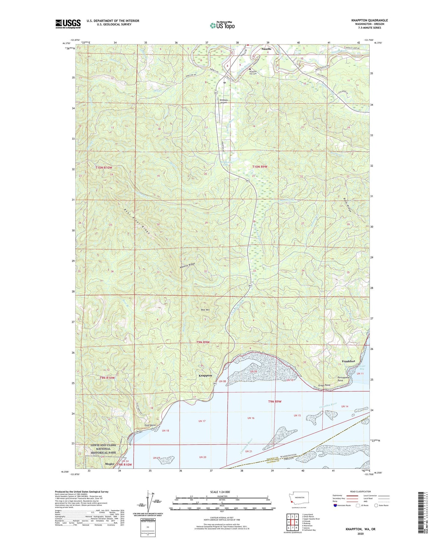 Knappton Washington US Topo Map Image