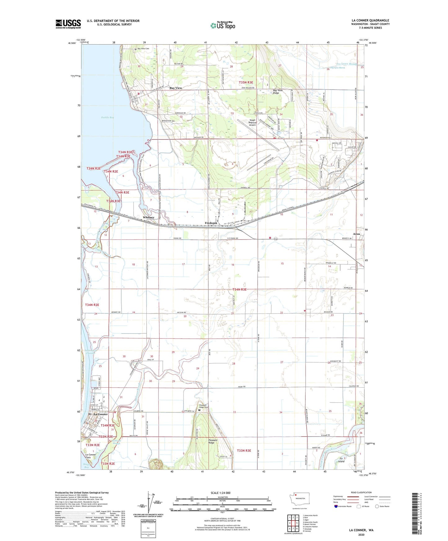 La Conner Washington US Topo Map Image