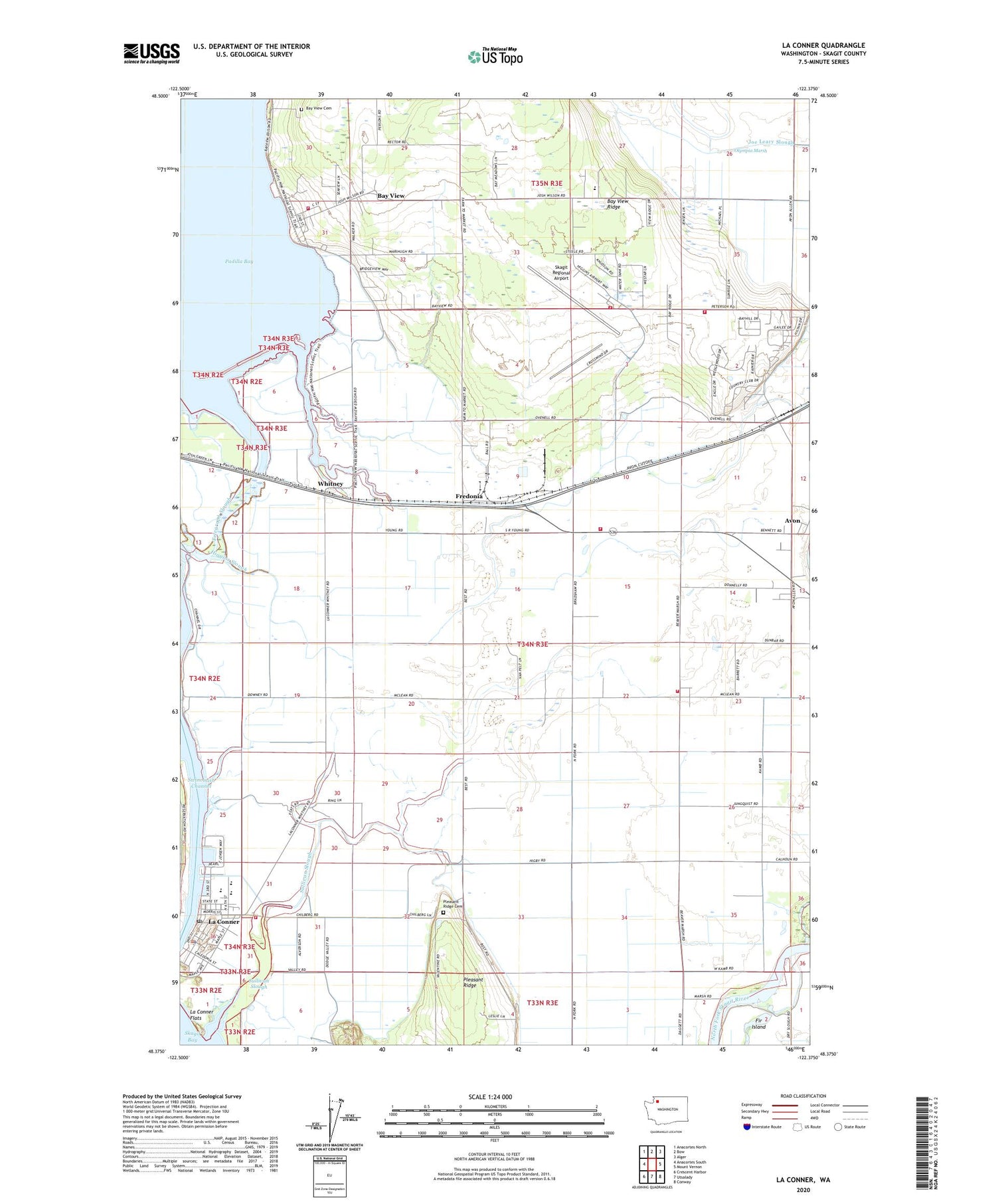 La Conner Washington US Topo Map Image
