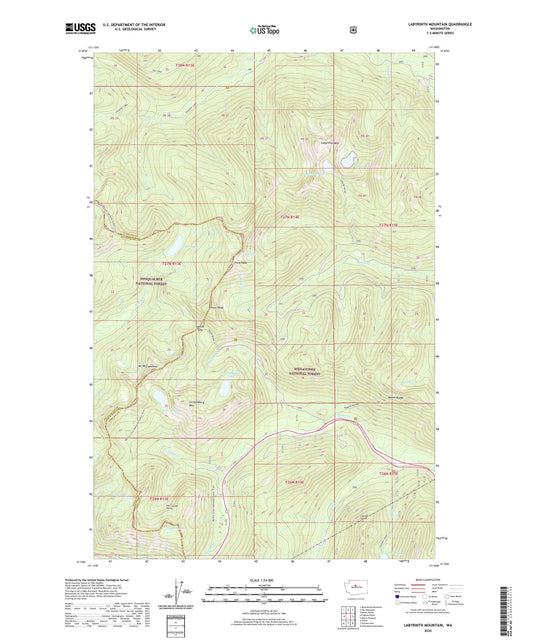 Labyrinth Mountain Washington US Topo Map Image