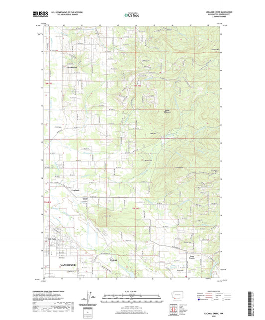 Lacamas Creek Washington US Topo Map Image
