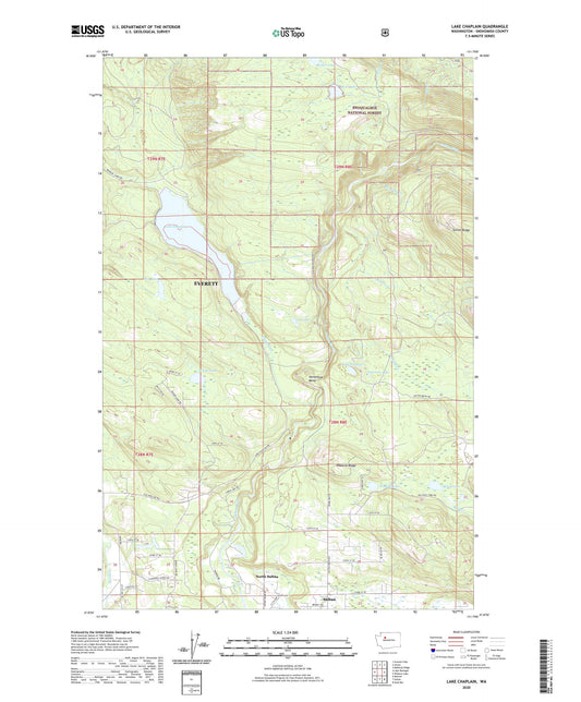 Lake Chaplain Washington US Topo Map Image