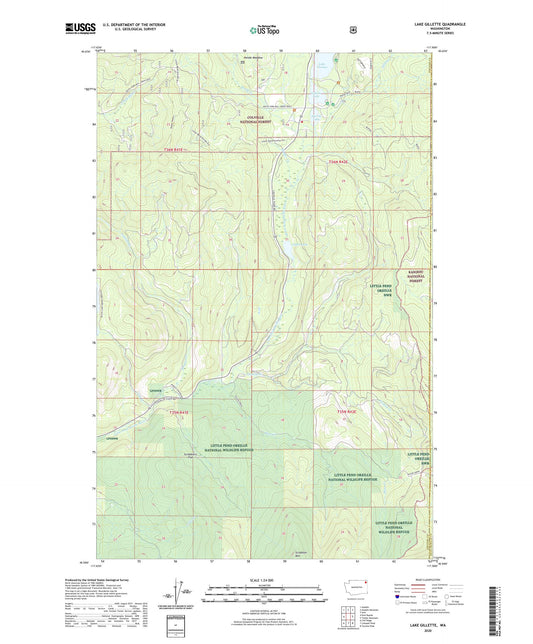Lake Gillette Washington US Topo Map Image