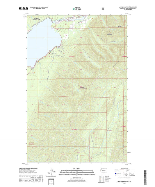 Lake Quinault East Washington US Topo Map Image