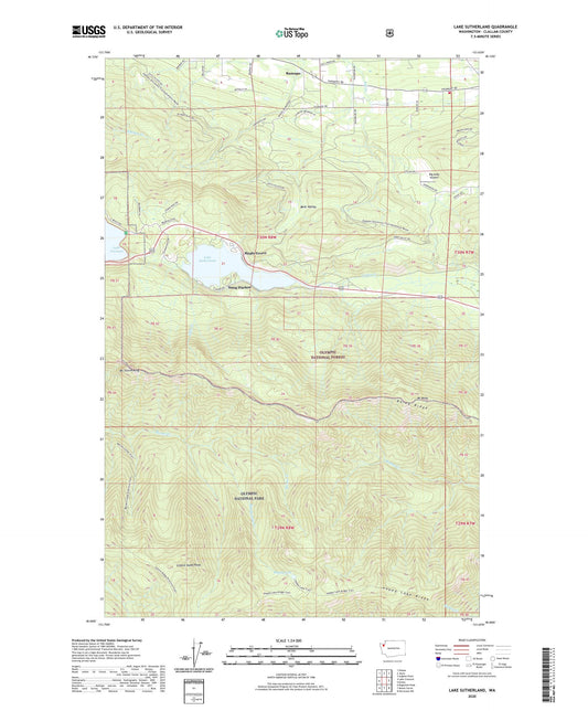 Lake Sutherland Washington US Topo Map Image