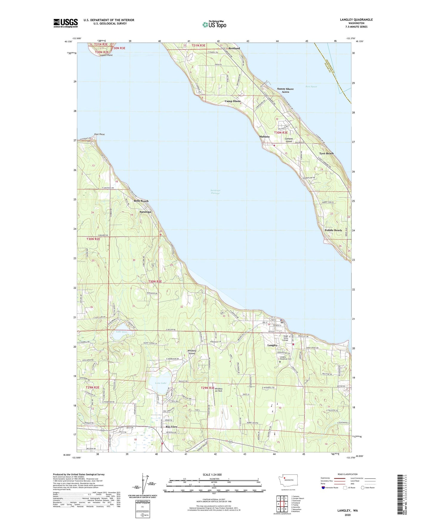 Langley Washington US Topo Map Image