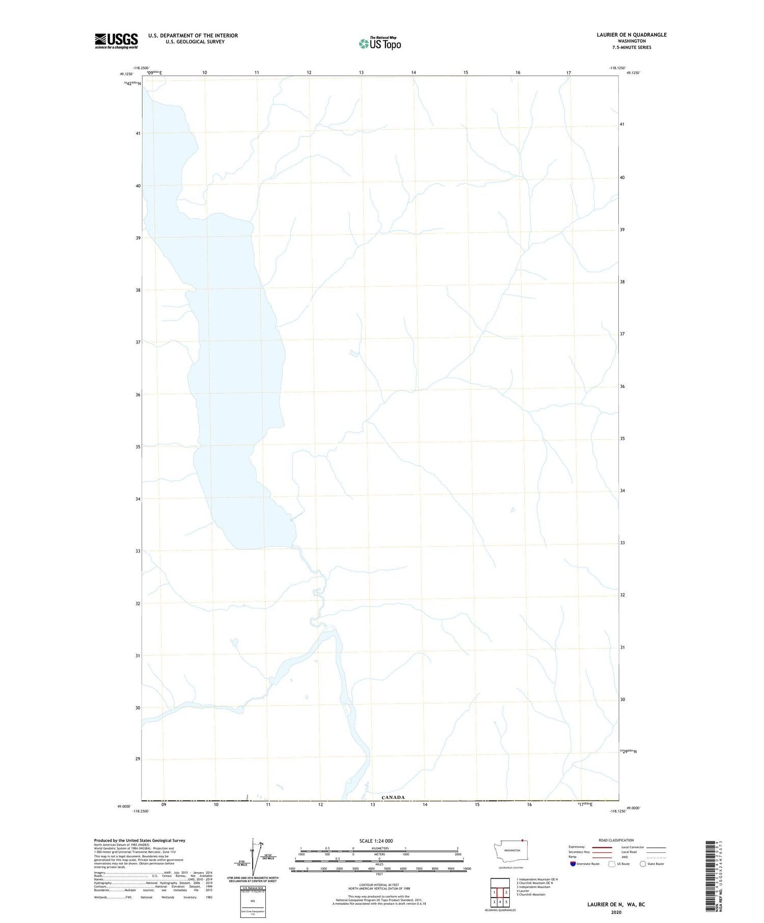 Laurier OE N Washington US Topo Map Image