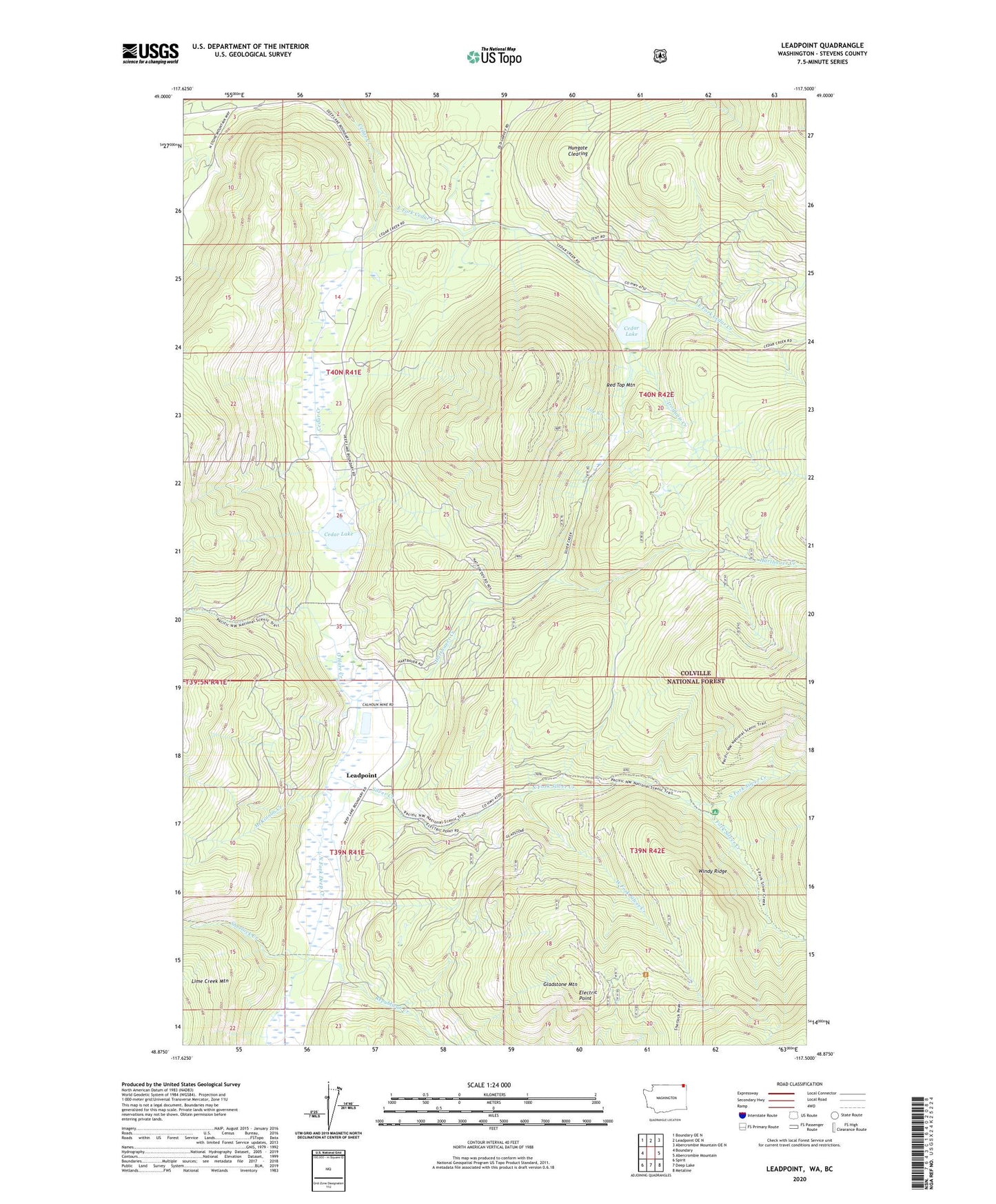 Leadpoint Washington US Topo Map Image