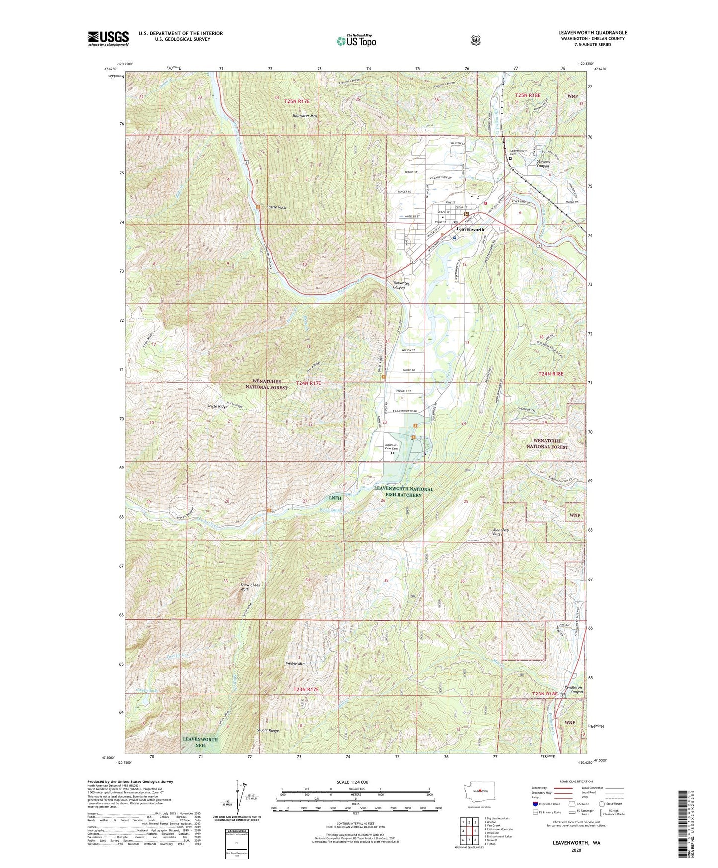 Leavenworth Washington US Topo Map Image