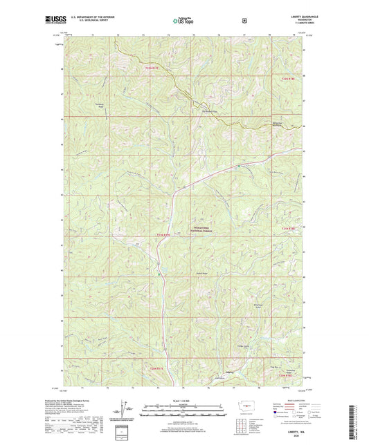 Liberty Washington US Topo Map Image