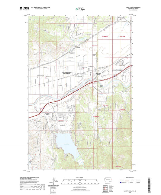 Liberty Lake Washington US Topo Map Image