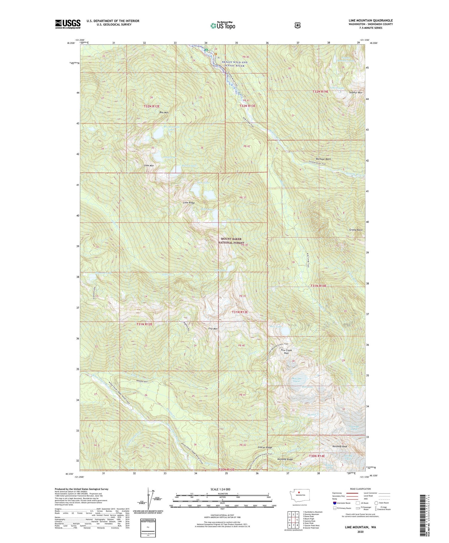Lime Mountain Washington US Topo Map Image