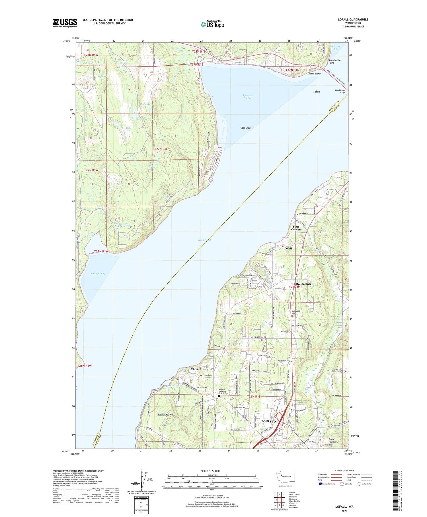 Lofall Washington US Topo Map Image