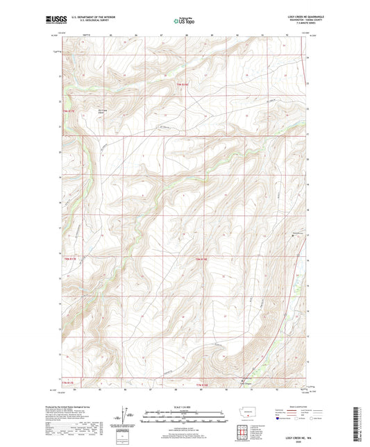 Logy Creek NE Washington US Topo Map Image