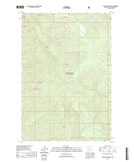 Lookout Mountain Washington US Topo Map Image