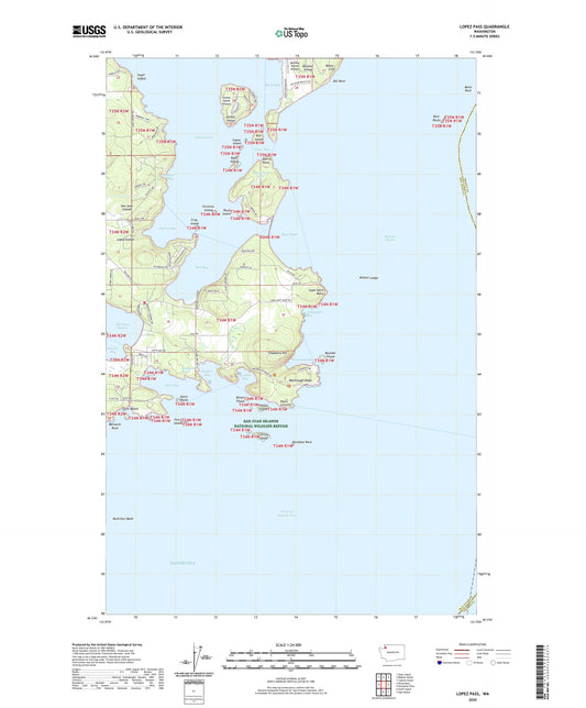 Lopez Pass Washington US Topo Map Image