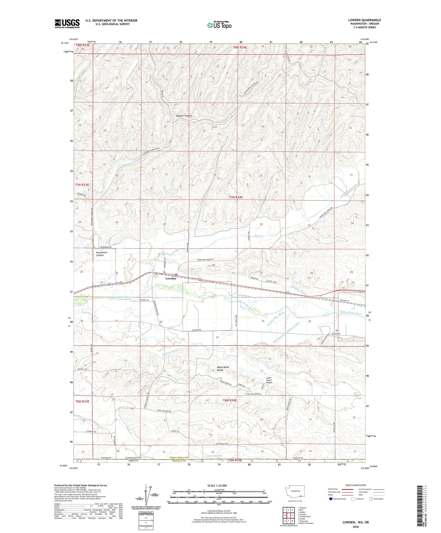 Lowden Washington US Topo Map Image