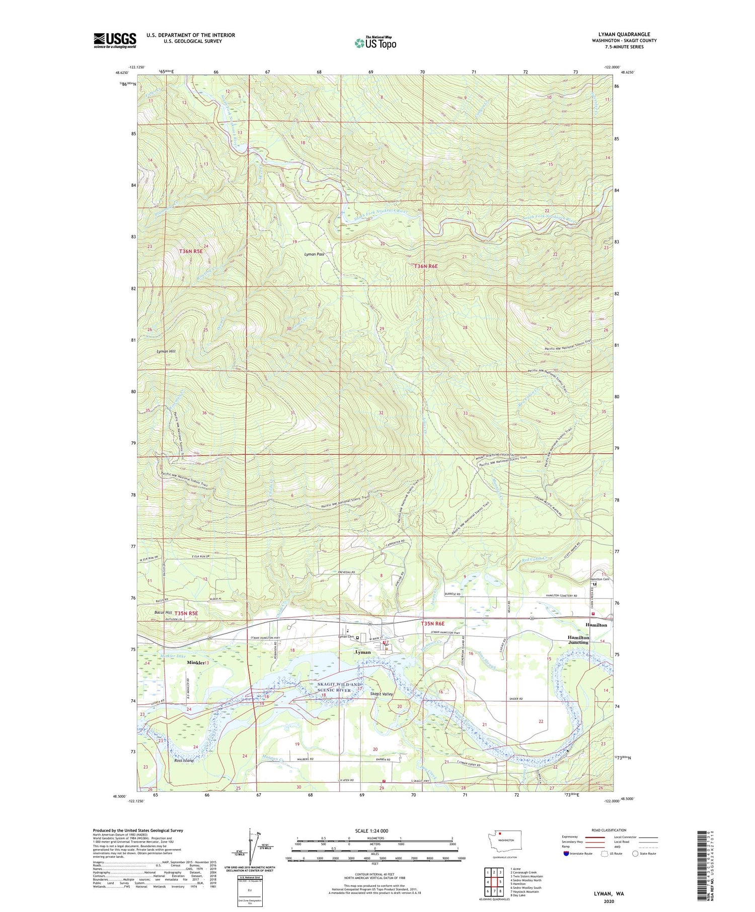 Lyman Washington US Topo Map Image