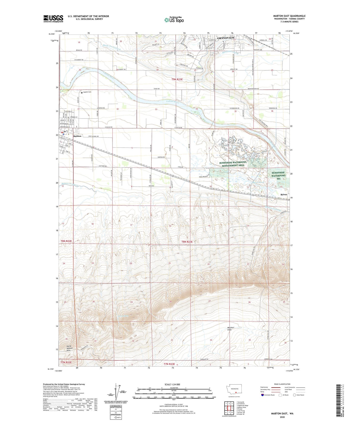 Mabton East Washington US Topo Map Image