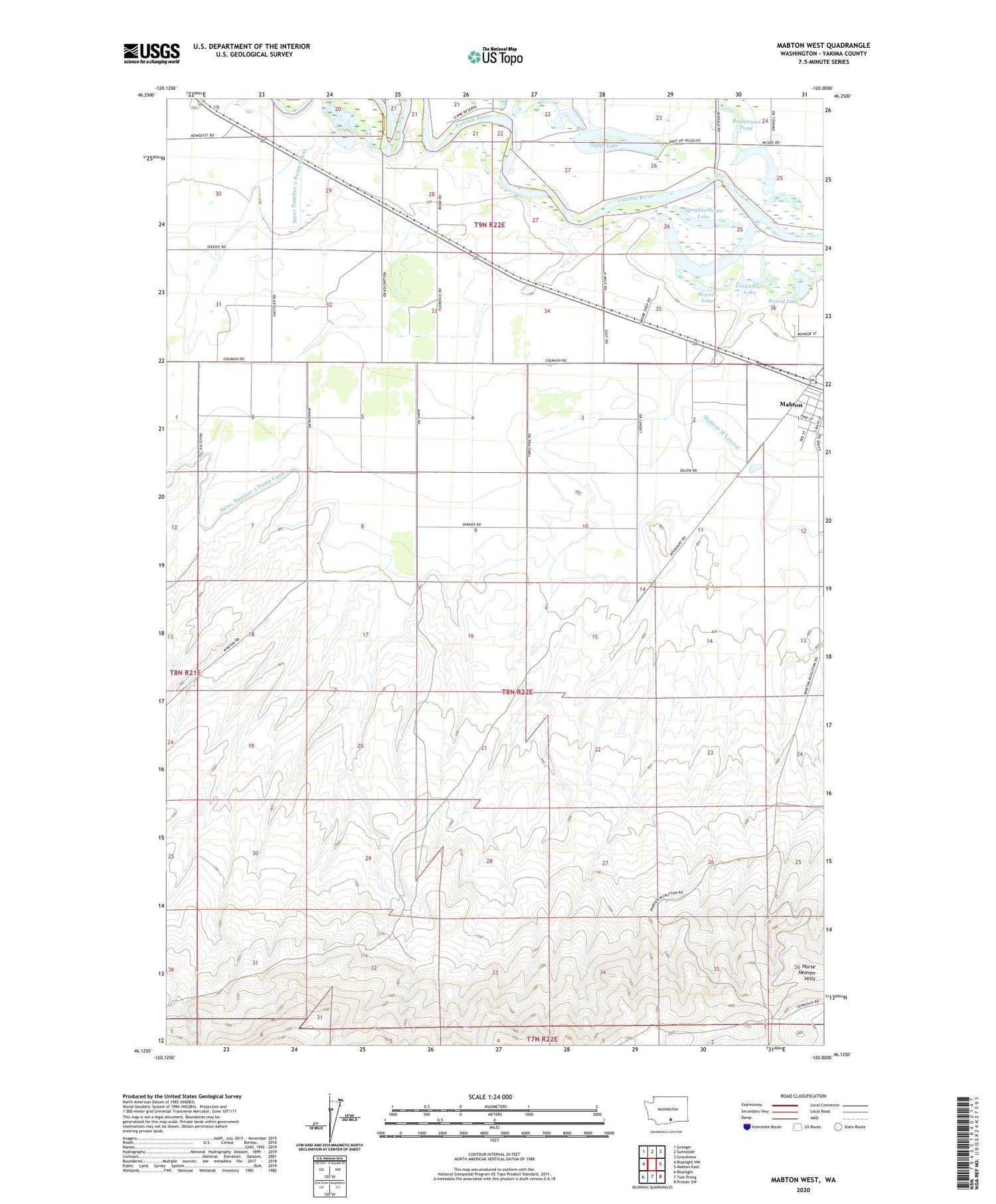 Mabton West Washington US Topo Map Image