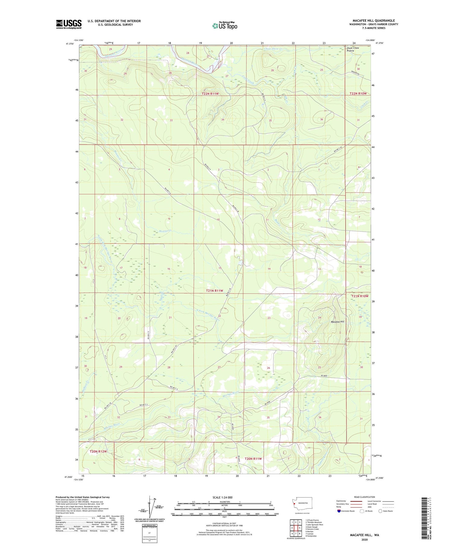 Macafee Hill Washington US Topo Map Image