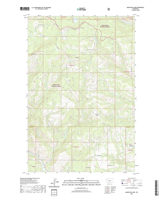 Manastash Lake Washington US Topo Map Image