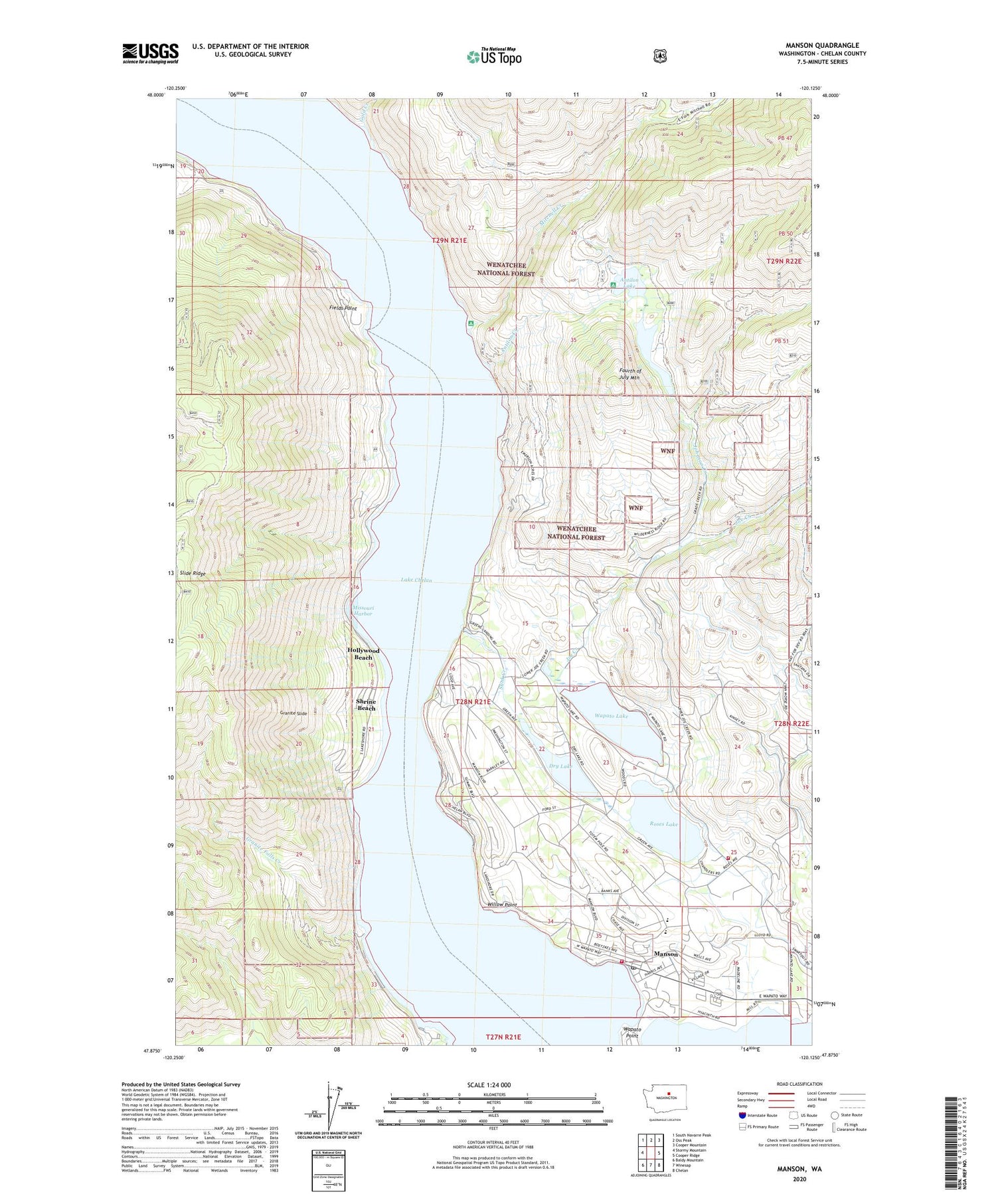 Manson Washington US Topo Map Image