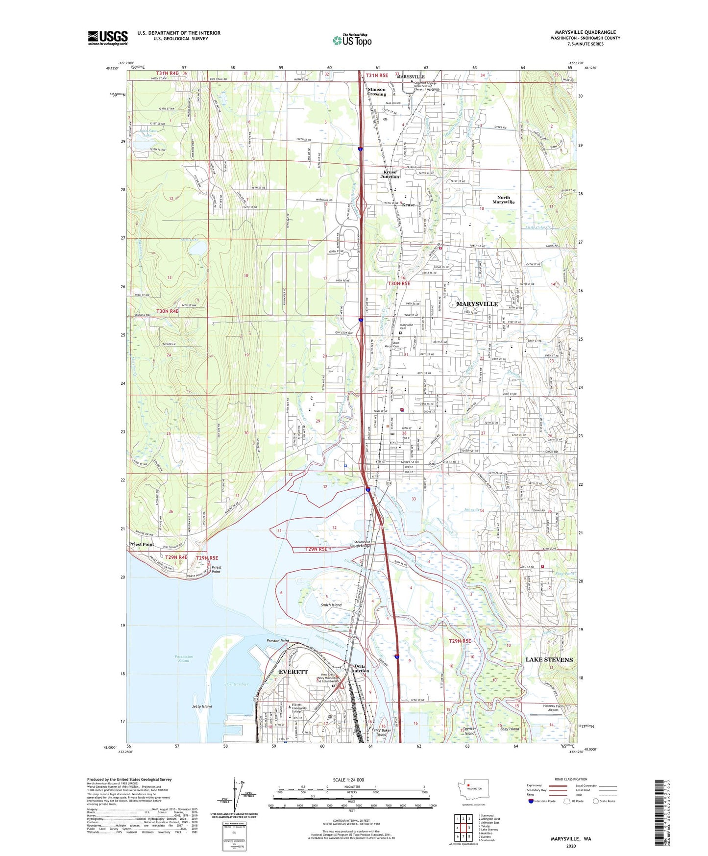 Marysville Washington US Topo Map Image