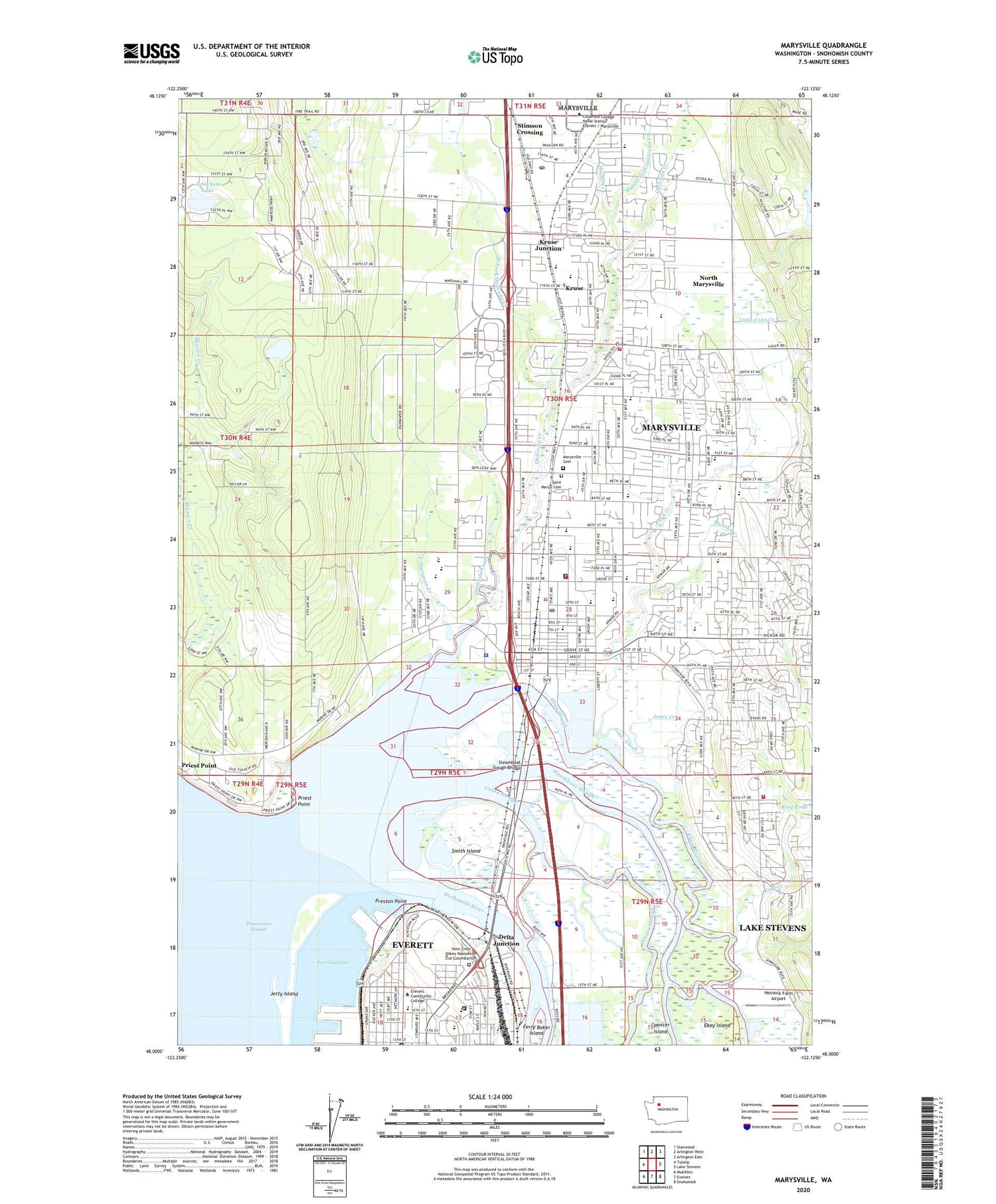 Marysville Washington US Topo Map Image