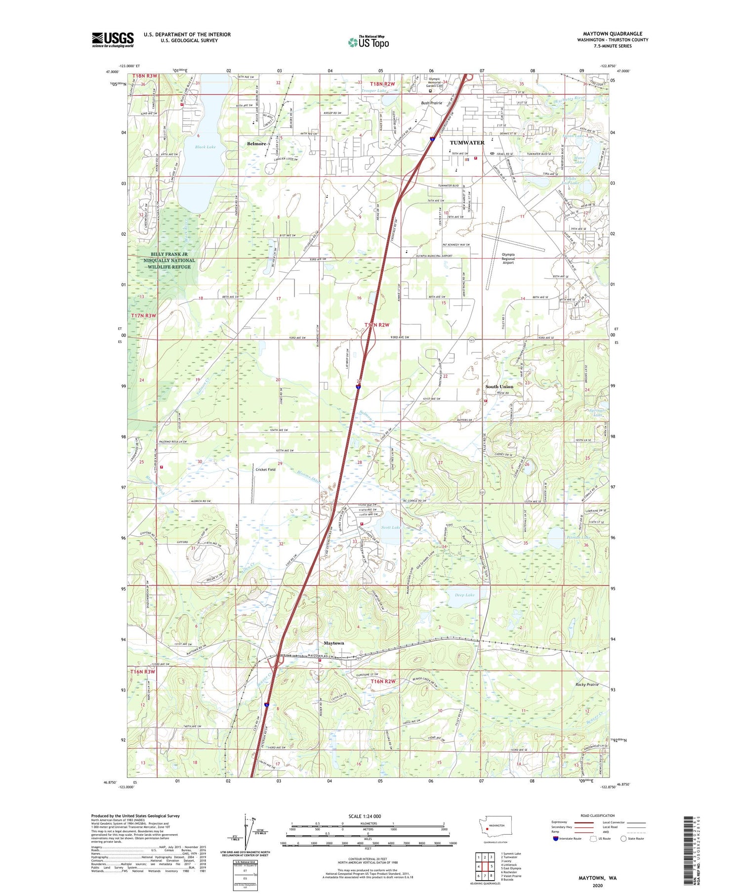 Maytown Washington US Topo Map Image