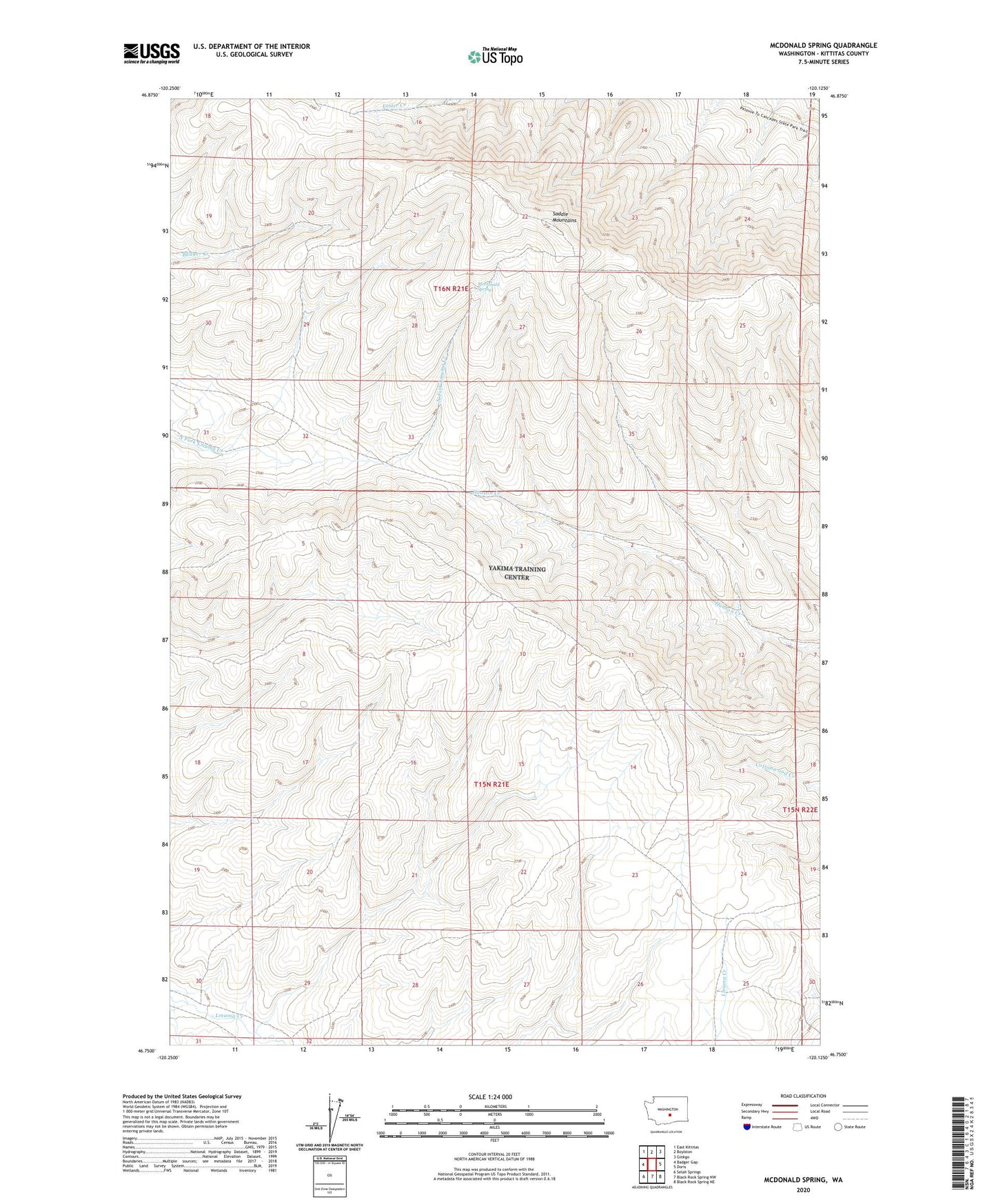McDonald Spring Washington US Topo Map Image