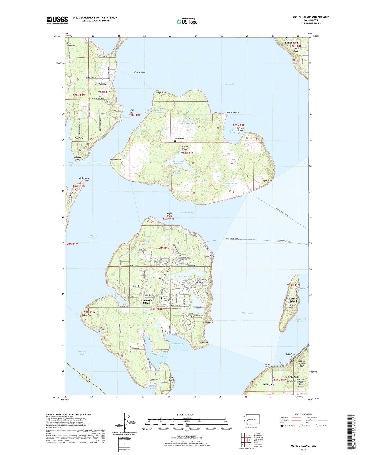 McNeil Island Washington US Topo Map Image