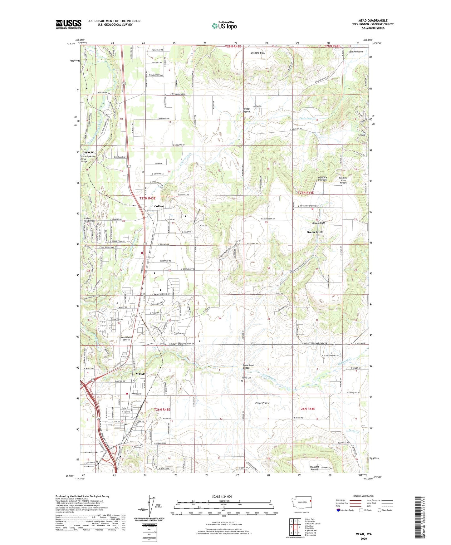 Mead Washington US Topo Map Image