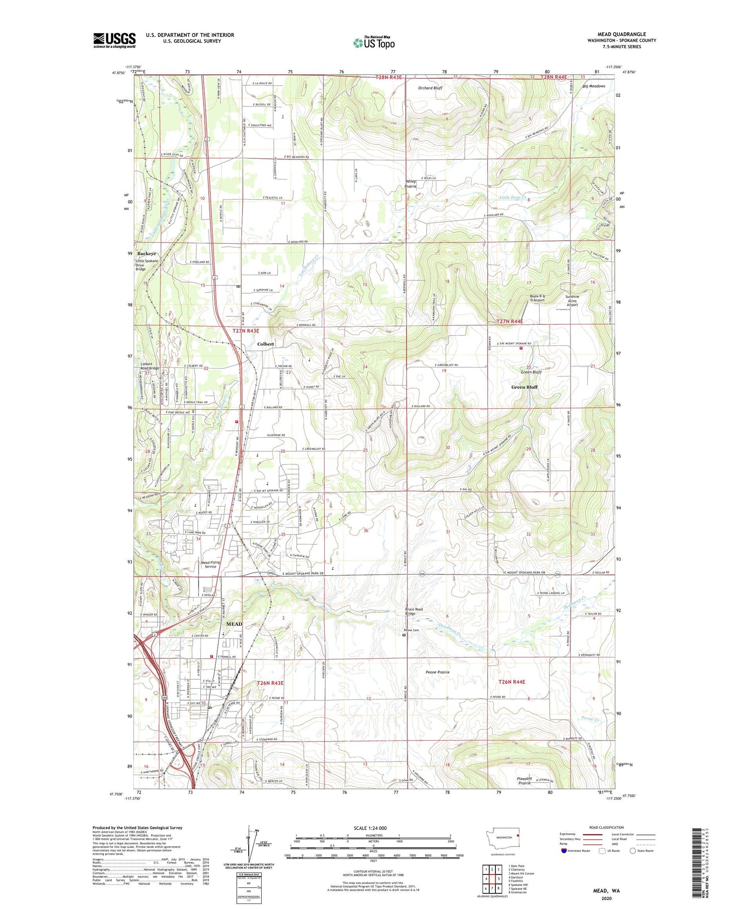 Mead Washington US Topo Map Image