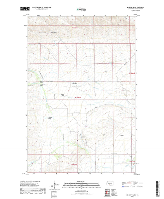 Medicine Valley Washington US Topo Map Image