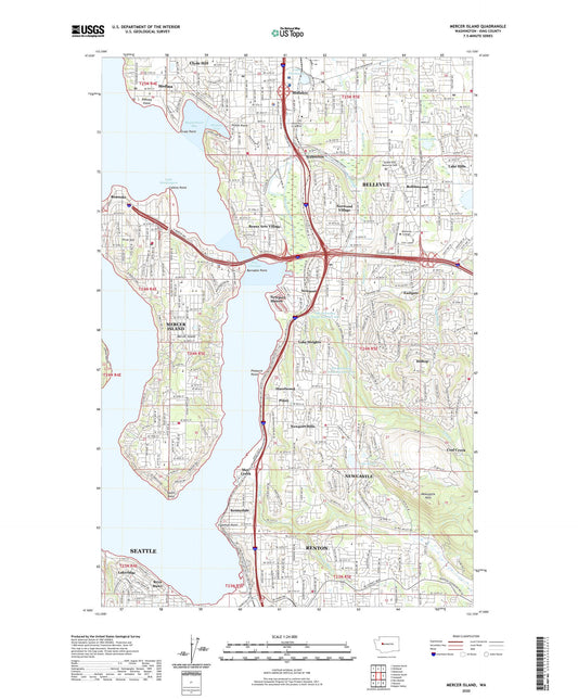 Mercer Island Washington US Topo Map Image