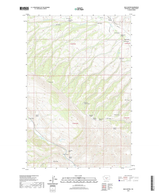 Milk Canyon Washington US Topo Map Image