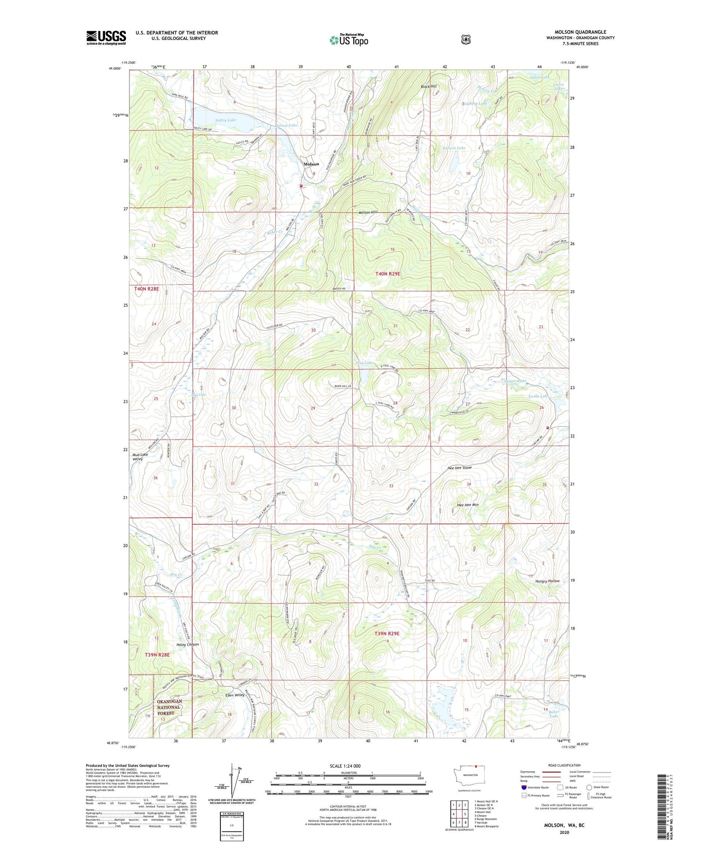 Molson Washington US Topo Map Image