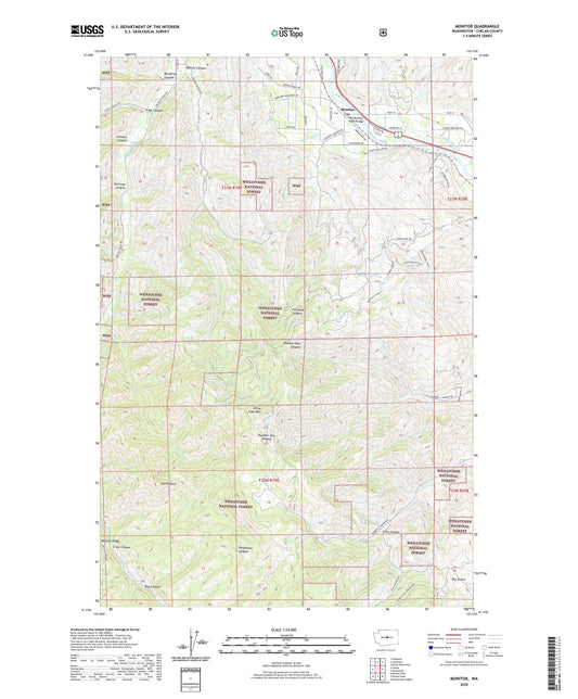 Monitor Washington US Topo Map Image