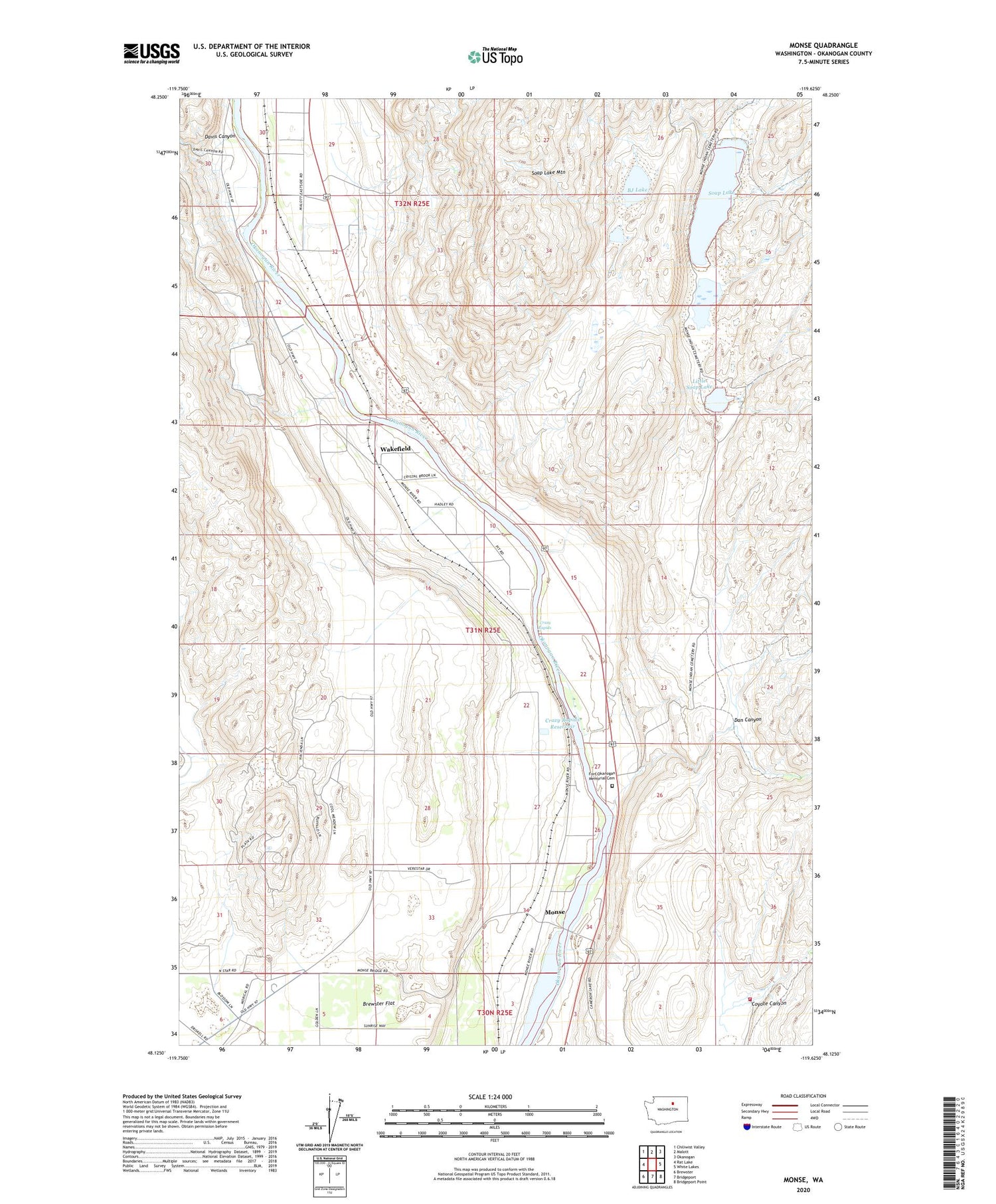 Monse Washington US Topo Map Image