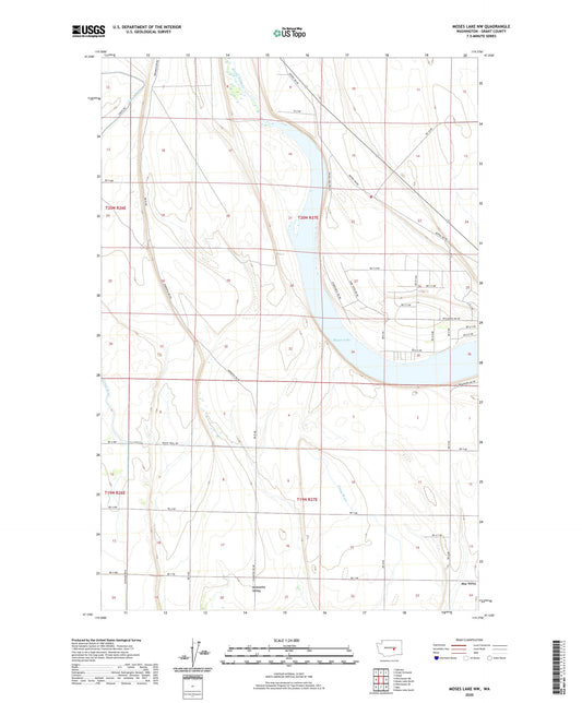 Moses Lake NW Washington US Topo Map Image