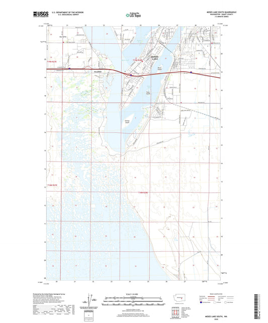 Moses Lake South Washington US Topo Map Image