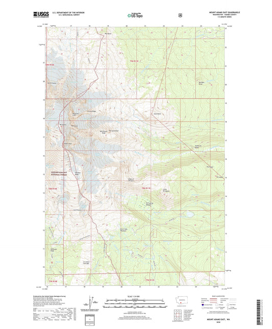 Mount Adams East Washington US Topo Map Image
