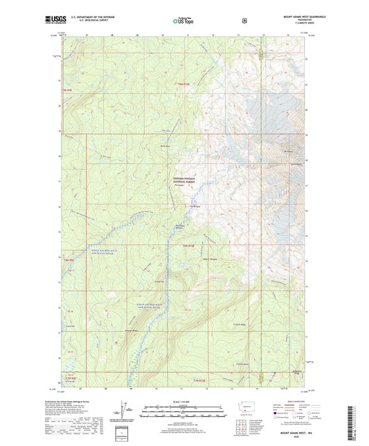 Mount Adams West Washington US Topo Map Image