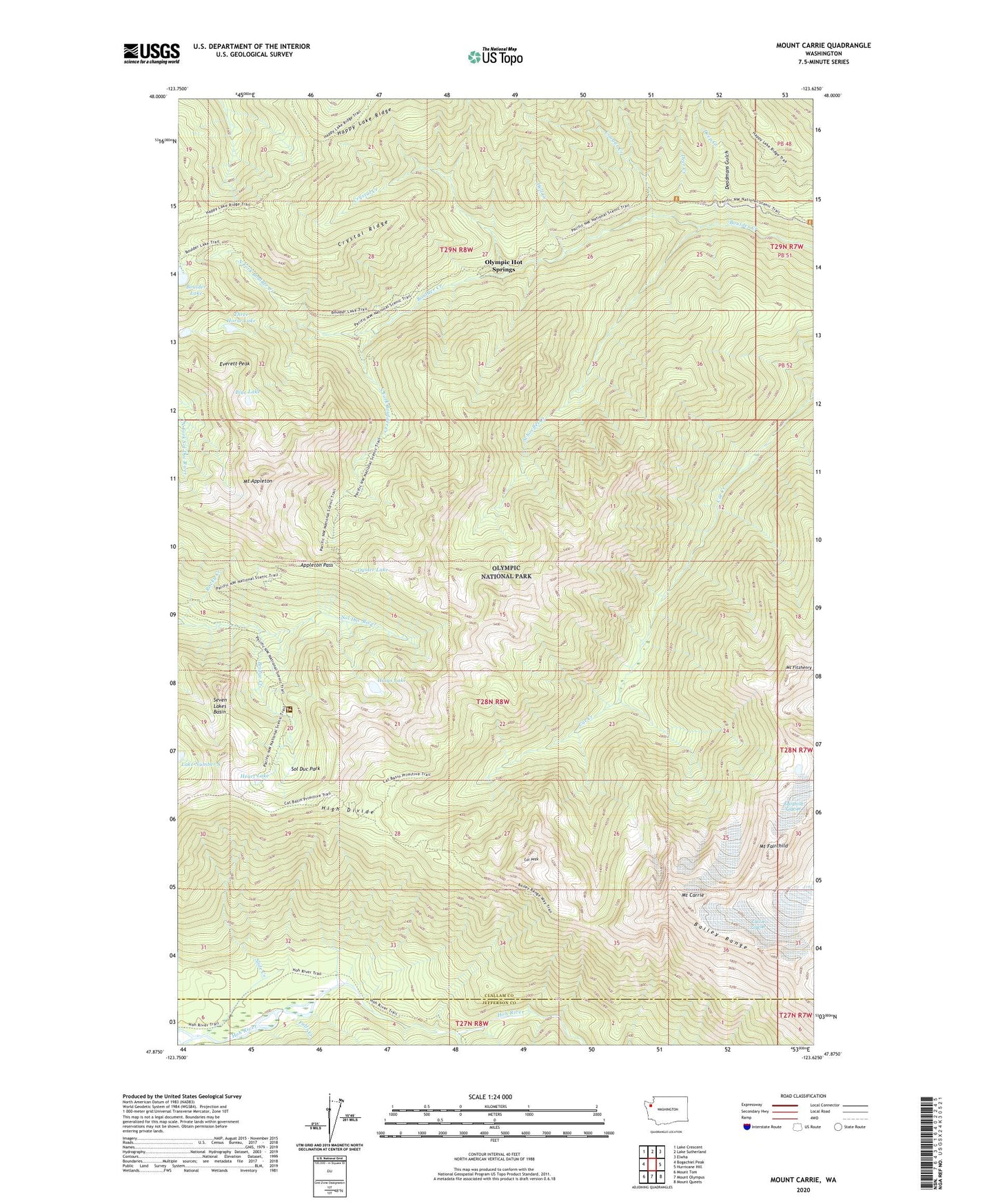 Mount Carrie Washington US Topo Map Image