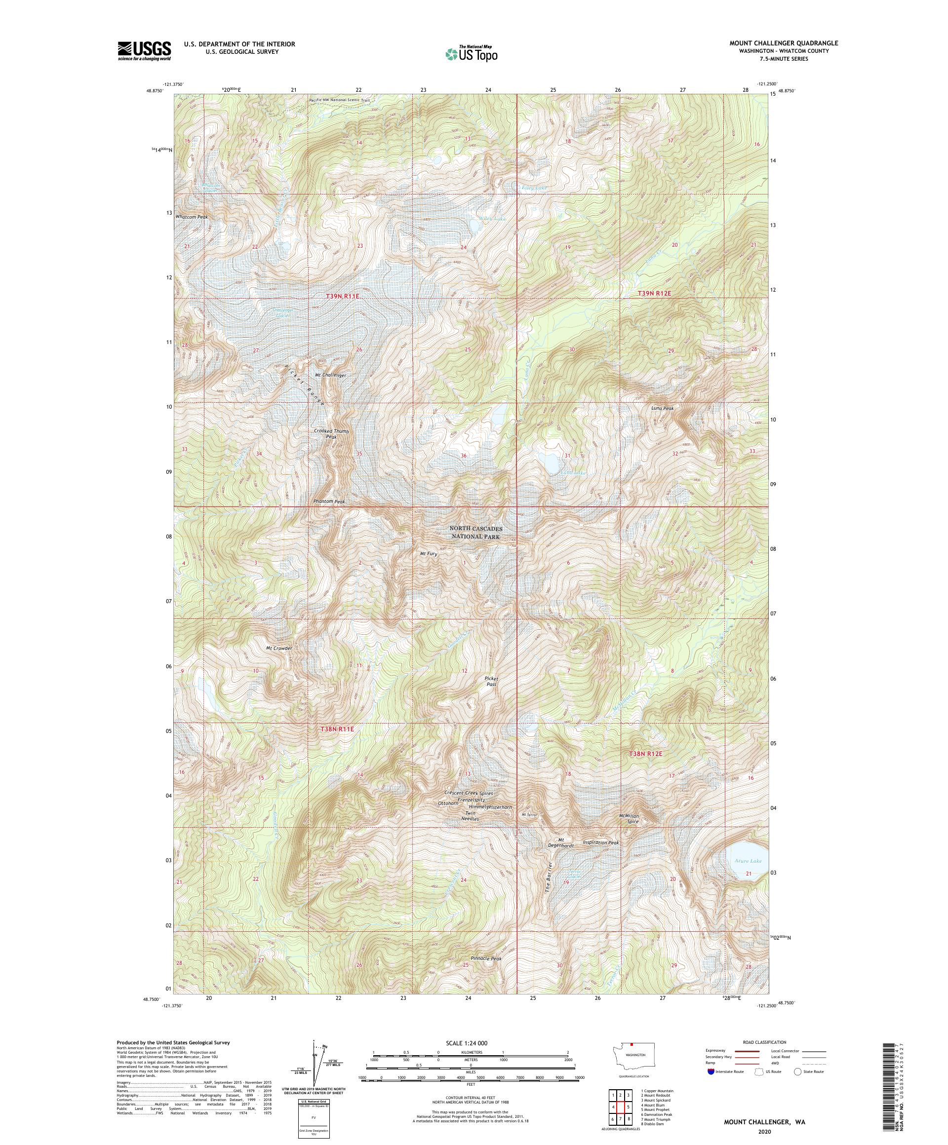 Mount Challenger Washington US Topo Map – MyTopo Map Store