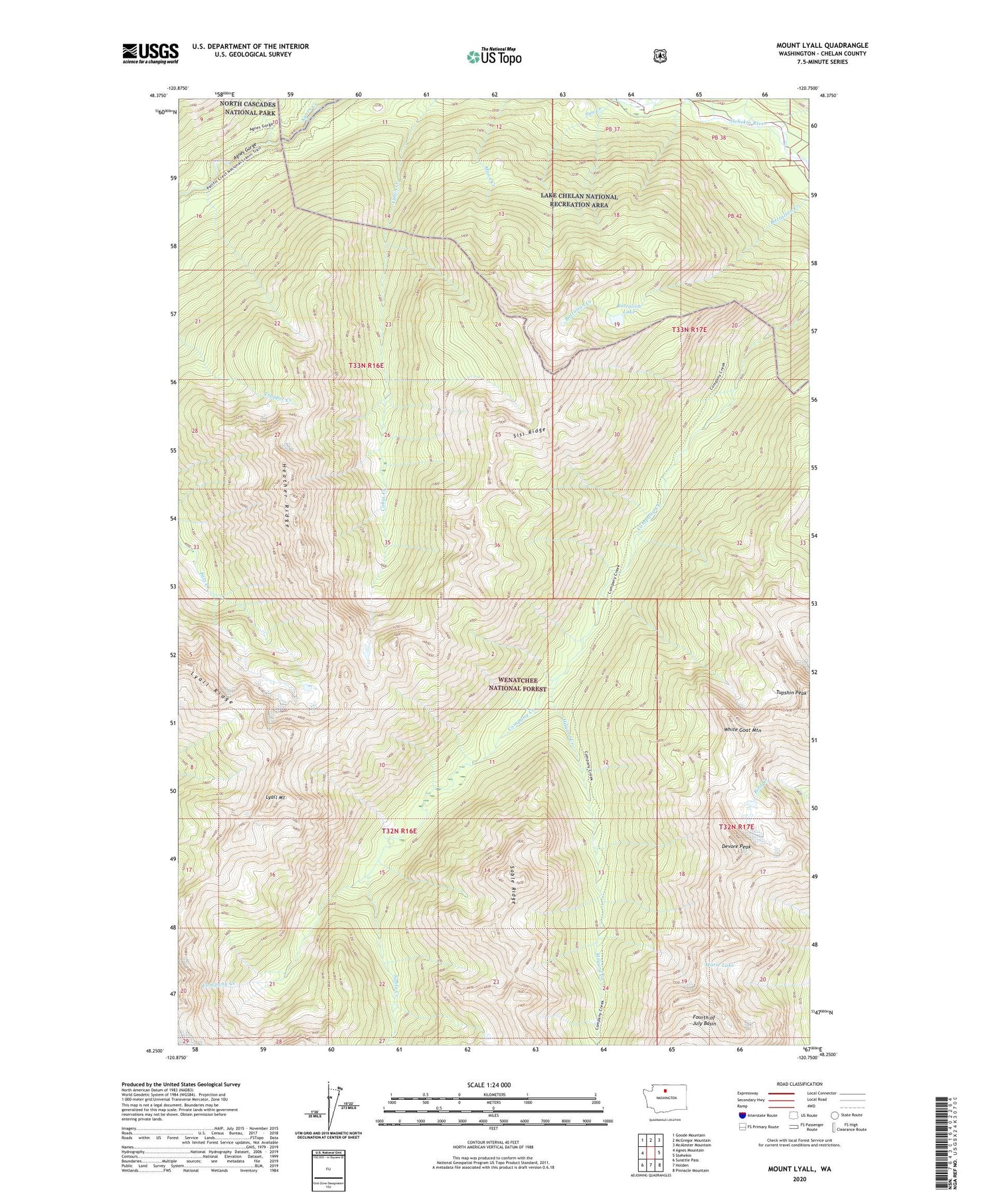 Mount Lyall Washington US Topo Map Image
