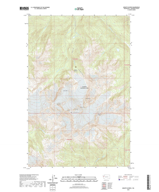 Mount Olympus Washington US Topo Map Image